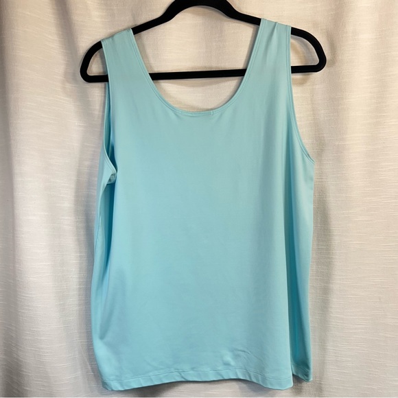 Chicos Women’s Aqua Sleeveless Tank Top Relaxed Fit Sz 3 - Picture 4 of 12